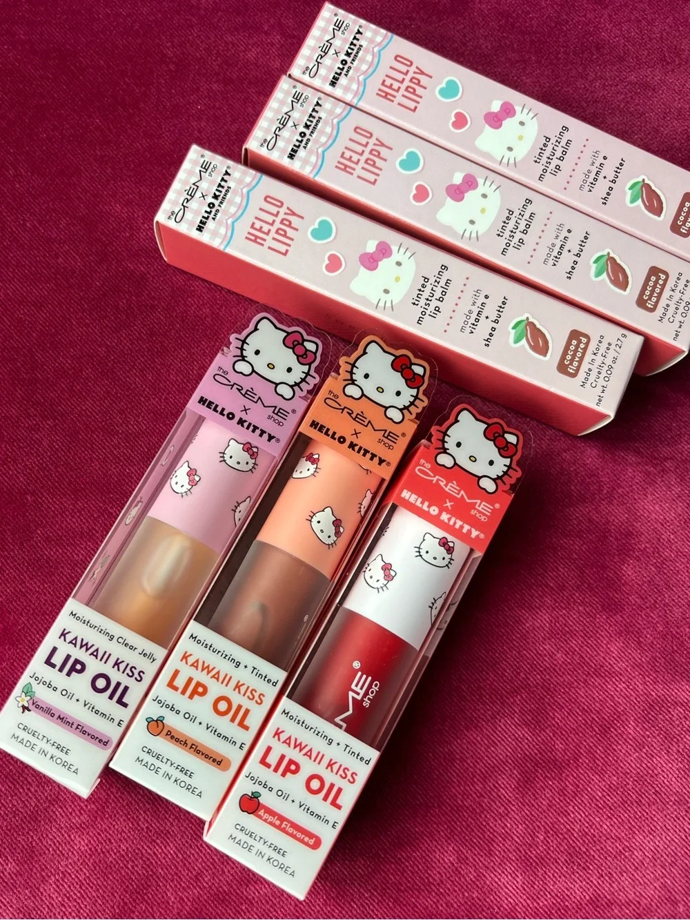 🆕 HELLO KITTY Crème Shop Lip Balm Oil Tinted Flavored Moisturizing She Butter E